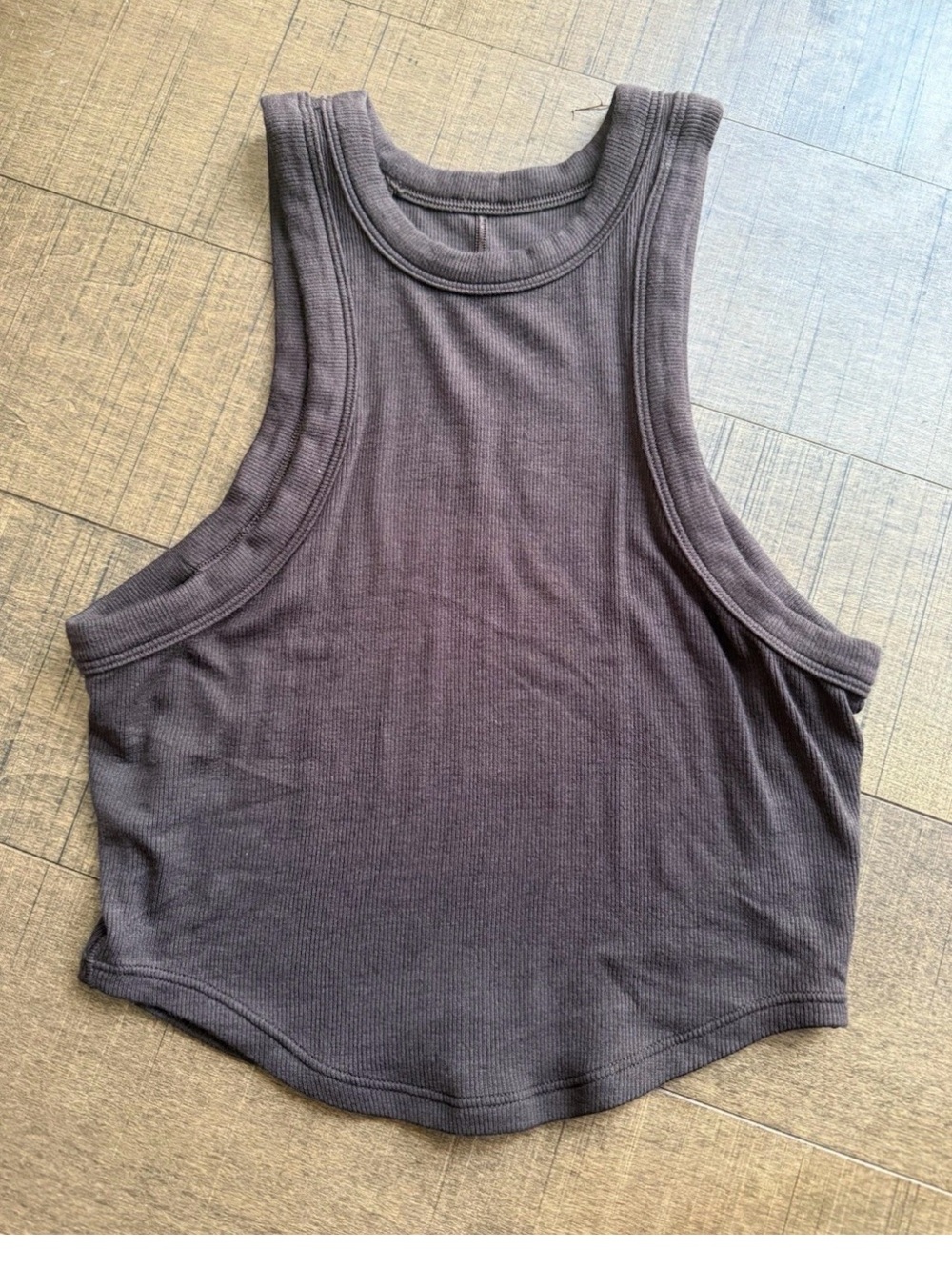 Lululemon deep brown super soft high neck tank top scoop bottom sz xxs 00